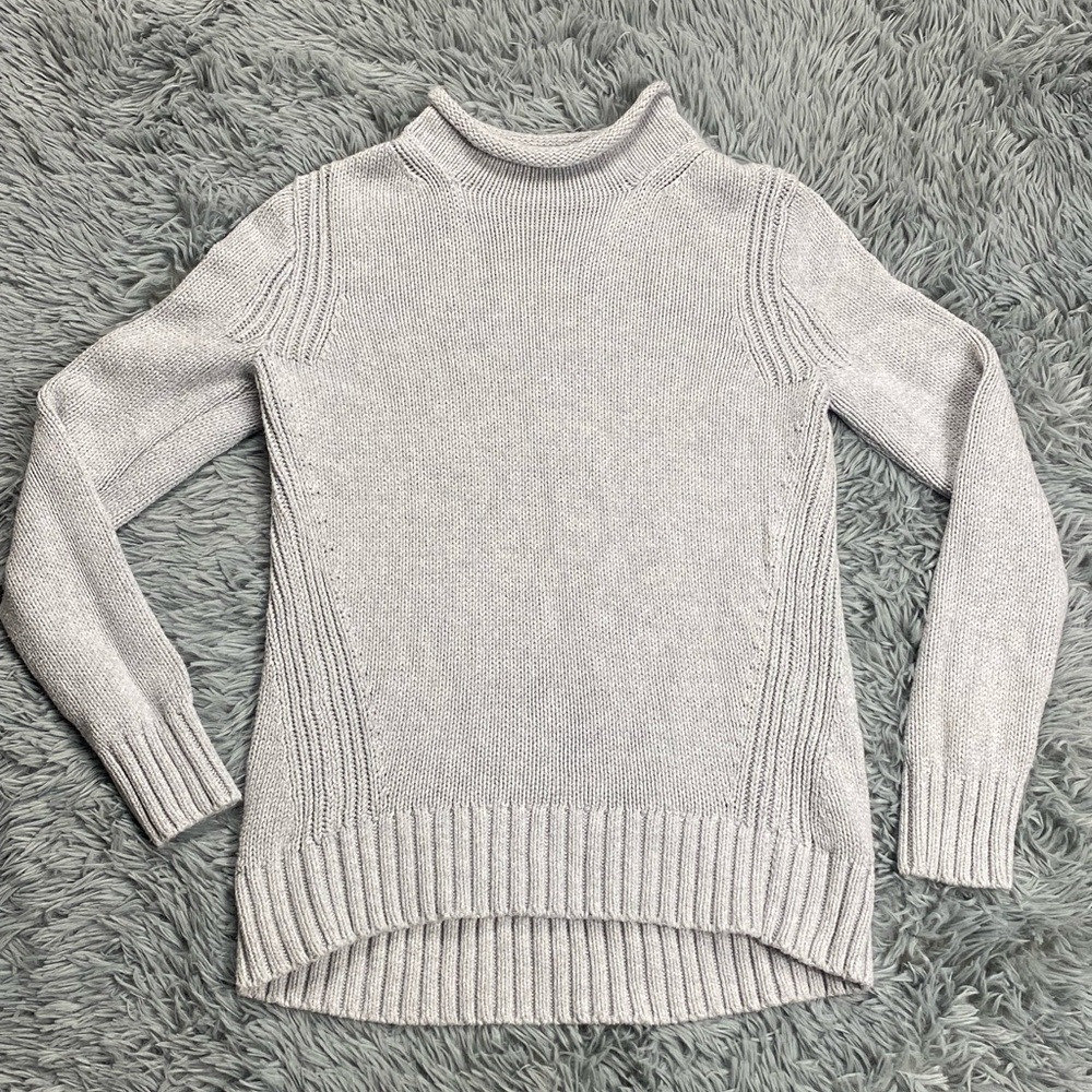 Vintage J Crew Rollneck Fisherman Sweater Womens Small Gray Oarsman Cotton 90’s